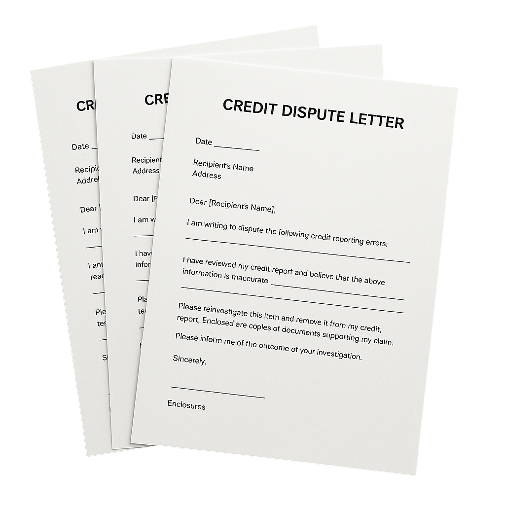 Preview of the Credit Dispute Letter Templates